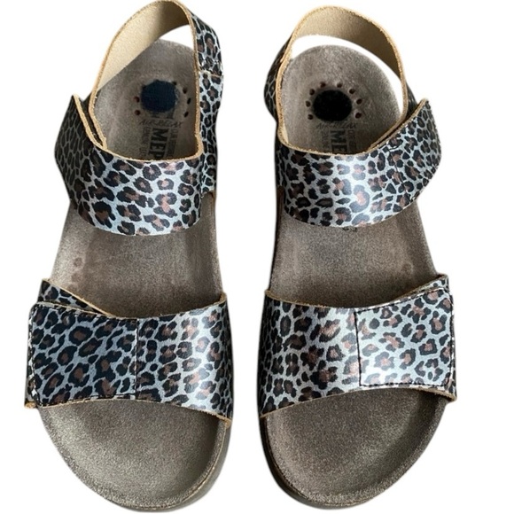Mephisto Shoes - Mephisto Women's Cheetah Hook & Loop Sandals Size 6 Adjustable Leather